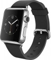Apple - Apple Watch (first-generation) 38mm Stainless Steel Case - Black Classic Buckle