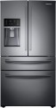 Samsung - 28 cu. ft. 4-Door French Door Refrigerator with Counter Height FlexZone™ Drawer - Fingerprint Resistant Black Stainless Steel
