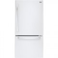 LG - 33” Wide Large Capacity Bottom Freezer Refrigerator - Smooth White