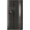GE - 25.4 Cu. Ft. Side-by-Side Refrigerator - Black stainless steel