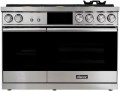 Dacor - Contemporary 6.6 Cu. Ft. Slide-In Double Oven Dual Fuel Four-Part Pure Convection Range with GreenClean and RealSteam - Silver Stainless Steel