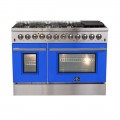 Forno Appliances - Galiano 6.58 Cu. Ft. Freestanding Dual Fuel Electric Range with Convection Oven - Blue Door - Blue