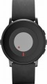 Pebble - Time Round Smartwatch 38.5mm Stainless Steel - Black/Black Leather