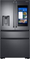 Samsung - Family Hub 22.2 Cu. Ft. 4-Door French Door Counter-Depth Refrigerator Fingerprint Resistant Black Stainless Steel