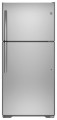 GE - 18.2 Cu. Ft. Frost-Free Top-Freezer Refrigerator - Stainless Steel