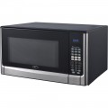Oster - 1.6 Cu. Ft. Family-Size Microwave - Black/stainless steel