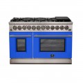 Forno Appliances - Capriasca 6.58 Cu. Ft. Freestanding Dual Fuel Electric Range with Convection Ovens - Blue Door - Blue