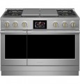 Monogram - 8.25 Cu. Ft. Freestanding Double Oven Dual Fuel Convection Range with Self-Clean, Built-In Wi-Fi, and 4 Burners - Stainless Steel