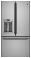 GE - 22.1 Cu. Ft. Counter-Depth Frost-Free French Door Refrigerator with Thru-the-Door Ice and Water - Stainless Steel