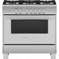Fisher & Paykel - 4.9 Cu. Ft. Freestanding Gas Convection Range - Brushed Stainless Steel/Black Glass