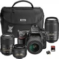 Nikon D7100 DSLR Camera with 18-55mm, 55-300mm Lenses, Bag, Wi-Fi Adapter, 32GB Memory Card, and 35mm & 85mm 2-Lens Kit