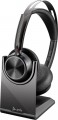 HP - Poly Voyager Focus 2 Wireless Noise Cancelling On-Ear Headset with Charge Stand - Black