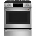 Café - 5.7 Cu. Ft. Slide-In Electric Induction True Convection Range with Steam Cleaning and In-Oven Camera, Customizable - Stainless Steel