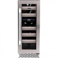Whynter - Elite 17 Bottle Seamless Stainless Steel Door Dual Zone Built-in Wine Refrigerator