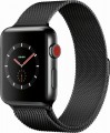 Apple Watch Series 3 (GPS + Cellular), 42mm Space Black Stainless Steel Case with Space Black Milanese Loop - Space Black Stainless Steel