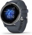 Garmin - Venu 2 GPS Smartwatch 45 mm Fiber-Reinforced Polymer - Silver Bezel with Granite Blue Case